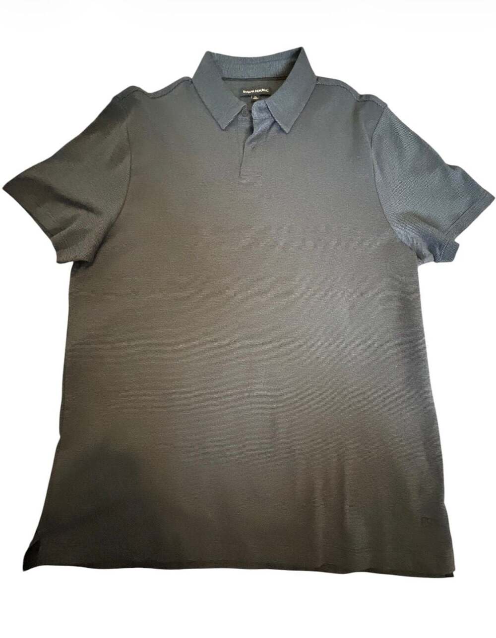 Banana Republic Men's Textured Short Sleeve Polo Shirt Grey